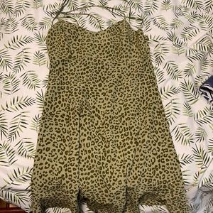 Zara green cheetah print dress